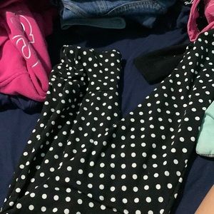 Soft black and white dotted leggings womens size small